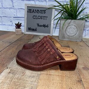 BORN Womens Harmony Leather Slip On Clogs